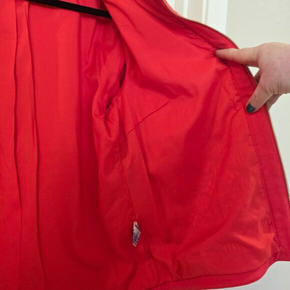 Peter Nygard Coral Red Leatherwork Jacket Blazer - Picture 3 of 15